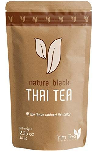 Yim Tea Co_ - Black Thai Tea - No Added Color - 100 Natural Loose Leaf Tea Mix - Made with Assam Black Thai Tea - Thai Tea Flavor - Makes Iced Tea and Boba Tea 350g