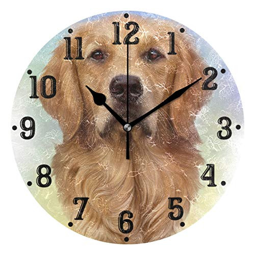 Tarity Golden Retriever Painting Wall Clocks Battery Operated Silent Non Ticking Modern Round Wall Clock Decor for Bedrooms Kitchen Living Room Classroom Office Farmhouse Tarity Golden Retriever Painting Wall Clocks Battery Operated Silent Non Ticking Modern Round Wall Clock Decor for Bedrooms Kitchen Living Room Classroom Office Farmhouse
