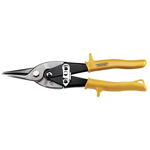 Teng Tools Aviation Tin Snips - Straight Cut High Leverage Tin Cutting Shears - 490W