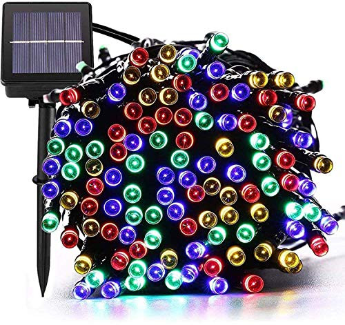 Outdoor Solar String Lights 200 LED Starry Fairy Light Waterproof 72ft 8 Mode Christmas Decoration for Home Garden Lawn Wedding Holiday Indoor Party Colorful