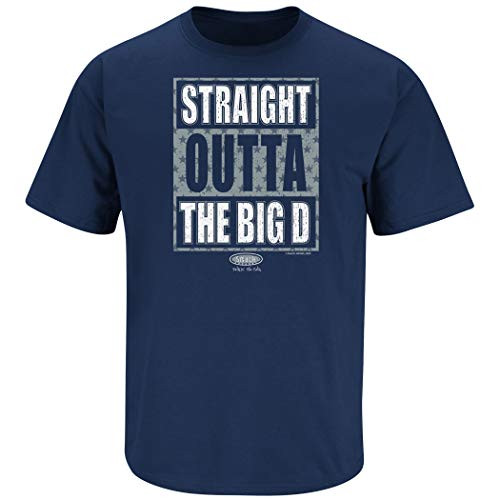 Dallas Football Fans_ Straight Outta The Big D Navy T-Shirt Sm-5X Short Sleeve 2XL