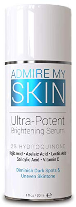 Admire My Skin Dark Spot Corrector Remover for Face 2 Hydroquinone Melasma Treatment Fade Cream with Kojic Acid Vitamin C Salicylic Acid Azelaic Acid Lactic Acid Peel 1oz