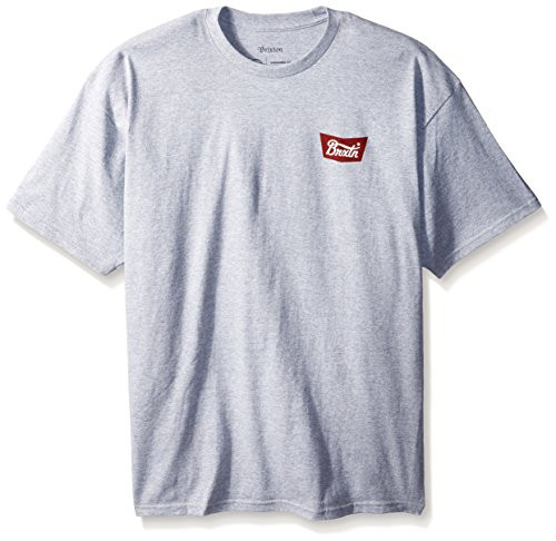 Brixton Mens Stith Short Sleeve Standard Tee Heather Grey S