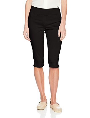 Ruby Rd_ Womens Petite Pull-on Solar Millennium Tech Clamdigger Black 10P