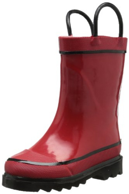 Western Chief Kids Waterproof Rubber Classic Rain Boot with Pull Handles Red 2 M US Little Kid