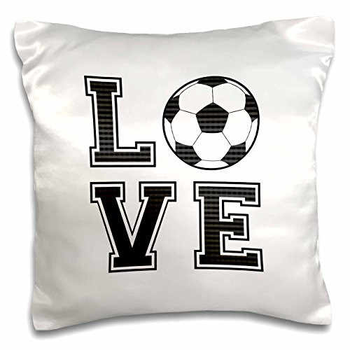 3dRose pc_223341_1 Print of Love Volleyball Pillow Case, 16" x 16"