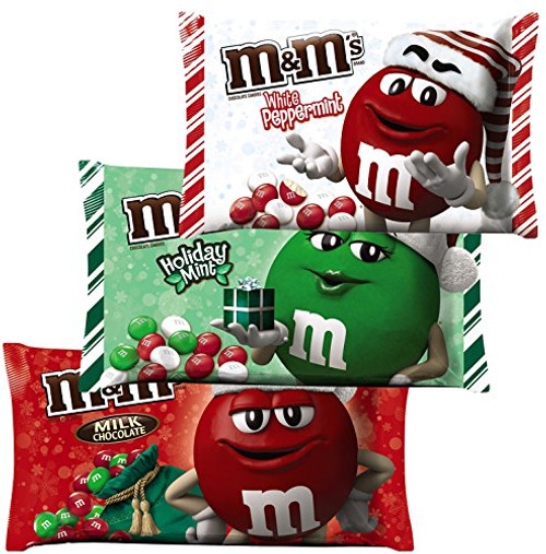 M and M Solid Milk Chocolate Christmas Candy - Milk Chocolate Holiday Mint White Peppermint 8_0 - 9_9 Oz - Pack of 3 Holiday Xmas Candies For Home Office School M and M Solid Milk Chocolate Christmas Candy - Milk Chocolate Holiday Mint White Peppermint 8_0 - 9_9 Oz - Pack of 3 Holiday Xmas Candies For Home Office School
