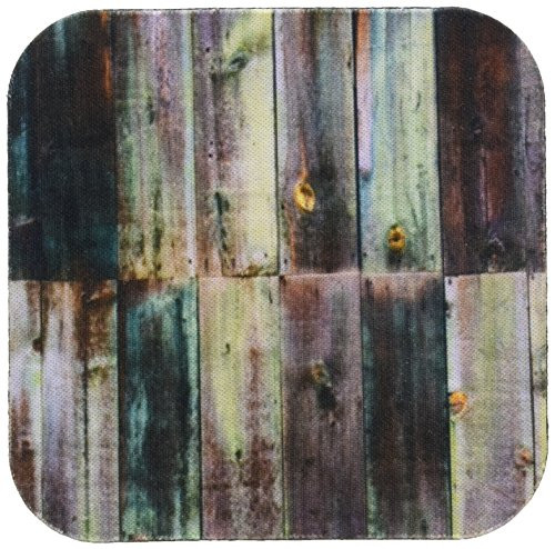3dRose cst_213532_2 Photograph of Turquoise & Brown Distressed Wood Soft Coasters, (Set of 8)
