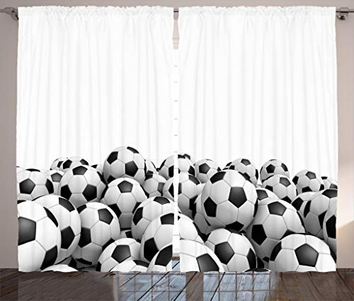 Ambesonne Sports Curtains Illustration of Soccer Ball Championship Tournament Victory Theme Stadium Team Play Living Room Bedroom Window Drapes 2 Panel Set 108 X 84 White Black Ambesonne Sports Curtains Illustration of Soccer Ball Championship Tournament Victory Theme Stadium Team Play Living Room Bedroom Window Drapes 2 Panel Set 108 X 84 White Black