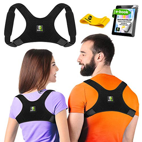 Back Posture Corrector for Women and Men - Shoulder Brace Back Posture Corrector - Upper Back Support - Back Straightener Posture Corrector - Resistance Band Included X-Large