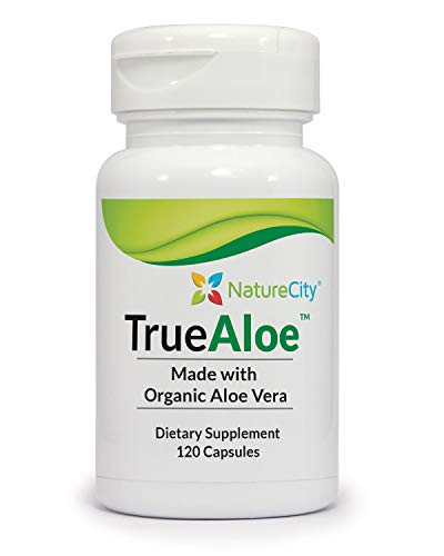 True-Aloe 40000mg Gel Equivalent Per Capsule  Made with Organic Aloe Vera 120 Capsules