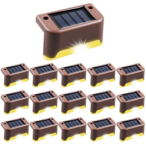 Solar Deck Lights 16 Pack Solar Step Lights Outdoor Waterproof LED Solar Fence Lights for Steps Stairs Yard Fence Deck Patio Pathway Railing and More_ Auto OnOff-600mAh Warm Light Solar Deck Lights 16 Pack Solar Step Lights Outdoor Waterproof LED Solar Fence Lights for Steps Stairs Yard Fence Deck Patio Pathway Railing and More_ Auto OnOff-600mAh Warm Light