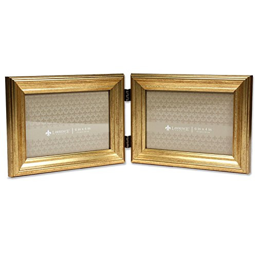 Lawrence Frames 6x4 Hinged Double Sutter Burnished Gold Picture Frame