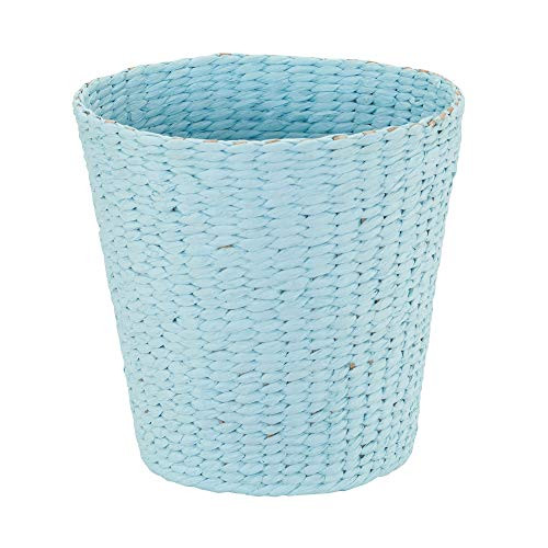 Household Essentials Blue Wicker Waste Basket Paper Rope