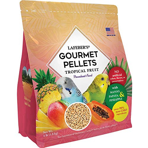 LAFEBERS Premium Tropical Fruit Pellets Pet Bird Food Made with Non-GMO and Human-Grade Ingredients for Parakeets 4 lbs LAFEBERS Premium Tropical Fruit Pellets Pet Bird Food Made with Non-GMO and Human-Grade Ingredients for Parakeets 4 lbs