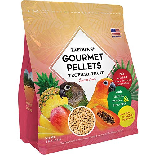 LAFEBERS Premium Tropical Fruit Pellets Pet Bird Food Made with Non-GMO and Human-Grade Ingredients for Conures 4 lbs LAFEBERS Premium Tropical Fruit Pellets Pet Bird Food Made with Non-GMO and Human-Grade Ingredients for Conures 4 lbs