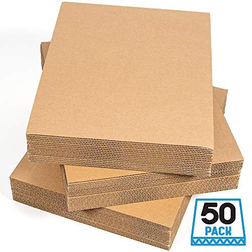 Sodaxx Qty 50 Corrugated Cardboard Sheets 8_5 x 11 Inches Kraft Brown Flat Cardboard Sheets Paper Cardboard Inserts for Packing Mailing Crafts Letter Size 8_5 x 11 Inches