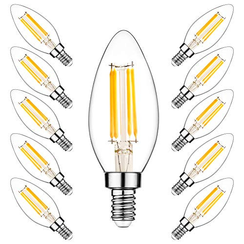 THOUMOU 10 Pcs E14 Light Bulb 4W LED Filament Light Bulb 40W Equivalent Dimmable LED Bulb 2700k 300Lumen Warm White