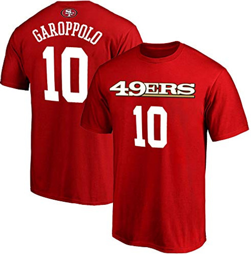 NFL Youth 8-20 Team Color Polyester Performance Mainliner Player Name and Number Jersey T-Shirt Small 8 Jimmy Garoppolo San Francisco 49ers Red Home