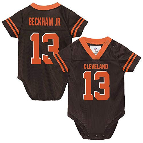 Outerstuff NFL Newborn Infants Team Color Name and Number Home Player Creeper Bodysuit Jersey Odell Beckham Jr Cleveland Browns Brown Home 6-9 Months
