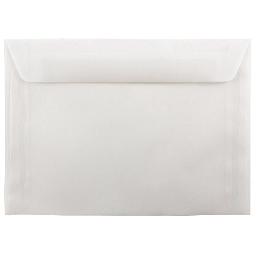 JAM PAPER 7 12 x 10 12 Booklet Translucent Vellum Envelopes - Clear - 25Pack