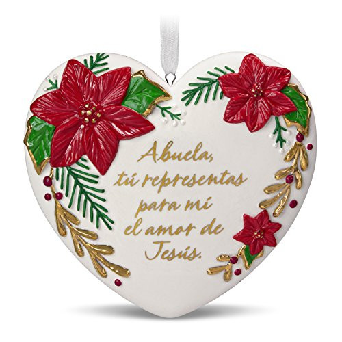 Hallmark Keepsake Christmas Ornament 2018 Year Dated, Abuela Spanish Language, Porcelain Hallmark Keepsake Christmas Ornament 2018 Year Dated, Abuela Spanish Language, Porcelain