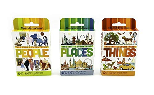 Outset This That  and  Everything  People Places Things - 3 Pack Card Game Assortment for Ages 12 and up from