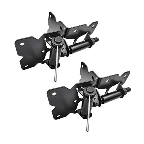 SANKEYTEW Gate Hinges Heavy Duty Stainless Steel Self Closing Spring Loaded with Adjustable Spring Gate Hinge Tension for Vinyl PVC Wood Fences Black Color