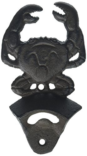 Hampton Nautical K-9112-cast-iron Wall Mounted Crab Bottle Opener 6" - Vintage Cast Iron Decor - Sea Life Decor Bottle Opener