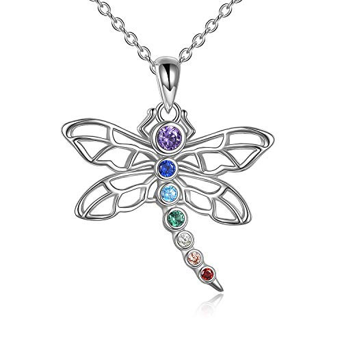 Dragonfly Necklace 925 Sterling Silver Chakra Necklace Pendant Jewelry Birthday Gifts for Women Dragonfly Necklace 925 Sterling Silver Chakra Necklace Pendant Jewelry Birthday Gifts for Women