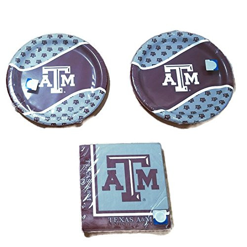 Texas A&M Aggies Party Bundle 9" Plates (16) Napkins (20)
