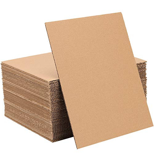 HOZEON 80 Pack Corrugated Cardboard Sheets 8_5 x 11 x 18 Inches Premium and Thickened Cardboard Sheets Brown Corrugated Cardboard Sheets for Packing Mailing DIY Crafts