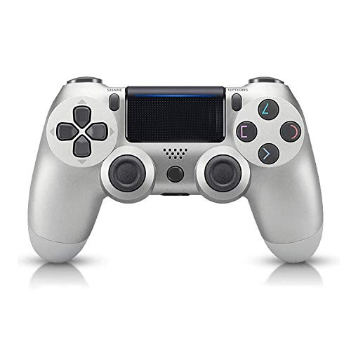 PS4 Controller Wireless Gamepad for Playstation 4ProSlimPC788_110 with Motion Motors and Audio Function Mini LED Indicator USB Cable and Anti-Slip ?Upgraded Version? Silver