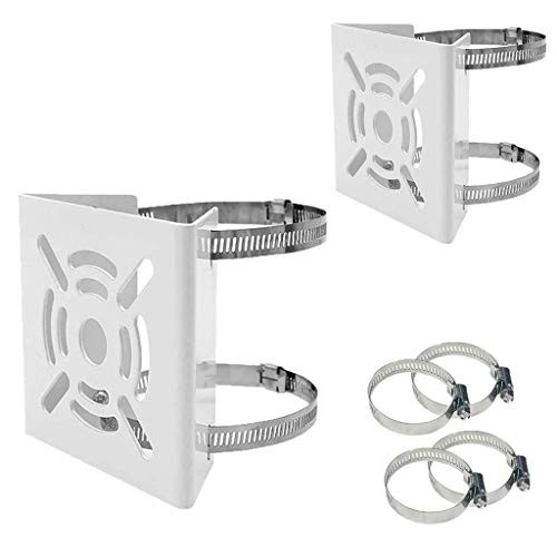 Votono 2pcs Universal Vertical Pole Mount Adapter with 8 Loops Wall Mounting Loop Bracket for CCTV Security Camera PTZ Dome 2pcs