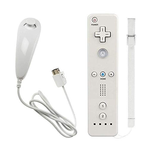 MOLICUI Wii Remote Controller with Nunchuck for Nintendo WiiWii U ConsoleWhite