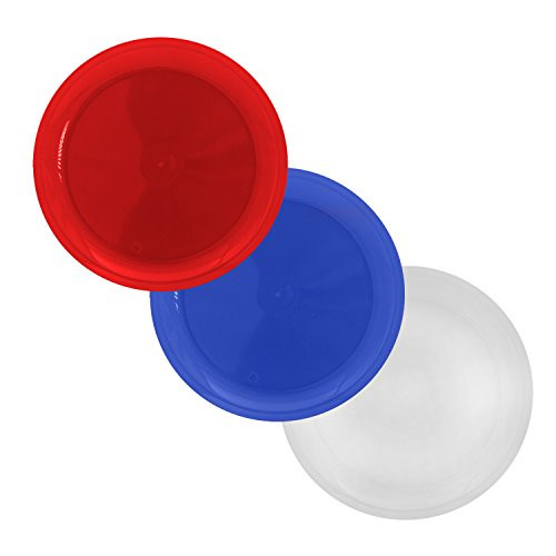 Party Essentials N62027 20-Count Patriotic Assortment Hard Plastic 6" Dessert/Appetizer Disposable Plates, Red/Clear/Blue