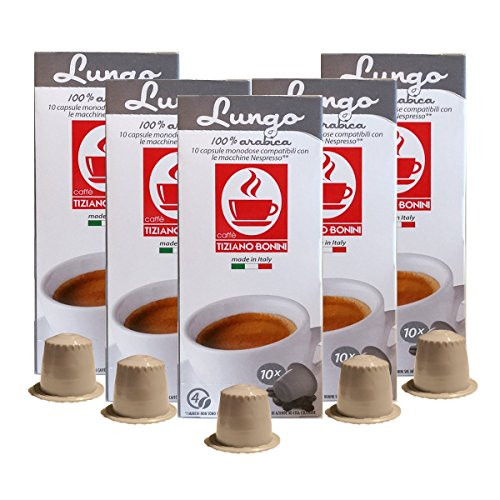 Caffe Bonini Nespresso Compatible Gourmet Espresso Capsules for Original Line Nespresso Machine50 Count Lungo - Intensity 4