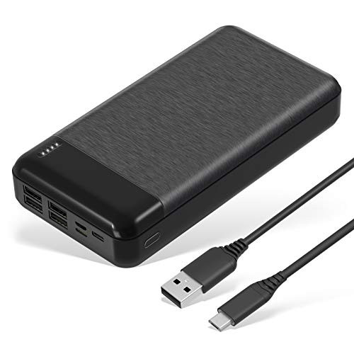 Odetrik Portable Charger 30000mAh 4 Outputs Power Bank with USB-C Input External Battery Pack Compatible for iPhone 12 iPad Samsung Android Tablet and More Black