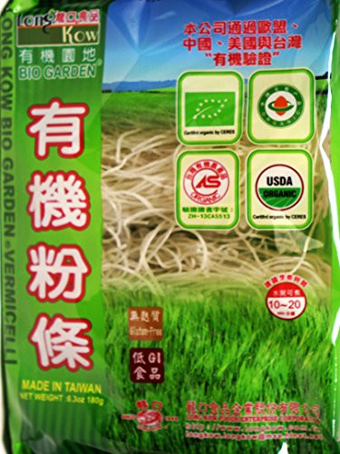 ???? Long Kow Bio Garden Organic Green Been Threads Crystal Noodle - Vermicelli 6_3 oz pack of 3