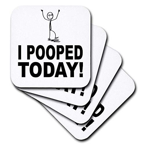 3dRose CST_157442_3 I Pooped Today Ceramic Tile Coasters, Set of 4