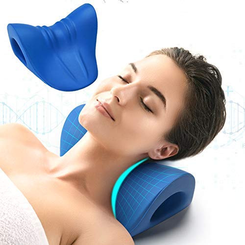 Neck and Shoulder Relaxer Cervical Traction Device for TMJ Pain Relief and Cervical Spine Alignment Chiropractic Pillow Neck Stretcher