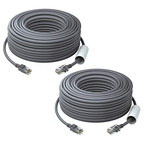ZOSI Cat5e Ethernet Network Cable 2-Pack 100 Feet 30m High Speed Network RJ45 Wire Cord for POE Security Cameras PoE Switch Internet Router Laptop Computer IP Cameras