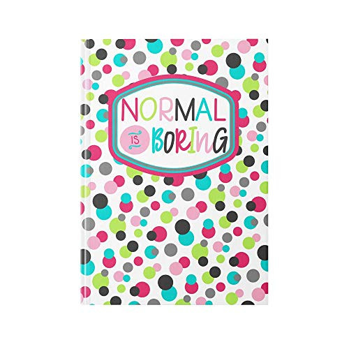Funny Normal is Boring Hardcover Journal 5_75 inches by 7_5 inches 112 Lined Pages by AmandaCreation