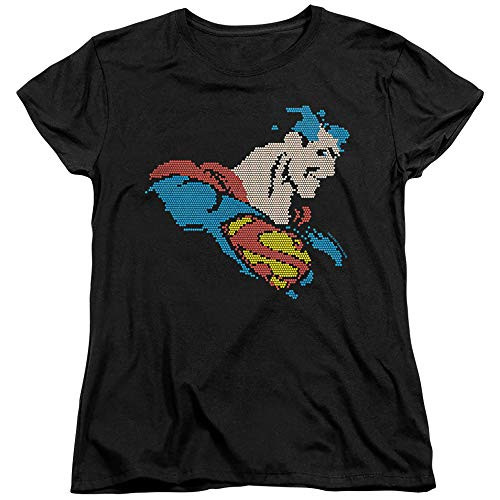 DC Lite Brite Superman Womens T Shirt Black Large