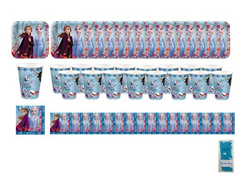 Bundle Bop Frozen 2 Birthday Party Supplies - Your Frozen 2 Party Supplies Includes - Frozen 2 Paper Plates Napkins Cups and Straws - Serves 16 Guests