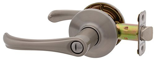 MaxGrade 201TRE15 Trent Lever Privacy Bed/Bath Door Leverset Lockset, Satin Nickel