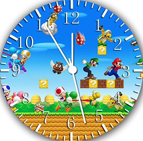 Super Mario Luigi Wall Clock Silent Non-Ticking Frameless Nice for Décor Or Gifts W425