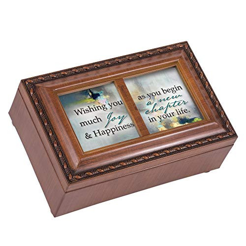 Cottage Garden Wishing You Joy and Happiness Woodgrain Rope Trim Petite Music Box Plays You Light Up My Life Cottage Garden Wishing You Joy and Happiness Woodgrain Rope Trim Petite Music Box Plays You Light Up My Life