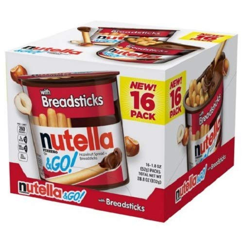 Nutella  and  Go 28_80 oz  and 16 Pack -1_8 oz Each Hazelnut Spread with Breadsticks