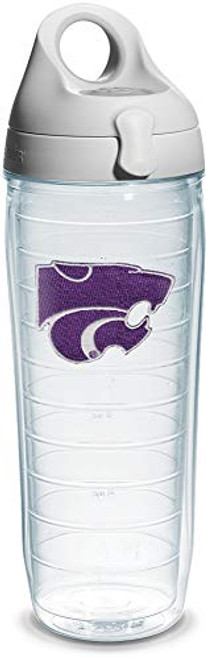 Tervis Kansas State University Emblem Individual Water Bottle with Gray lid 24 oz Clear Tervis Kansas State University Emblem Individual Water Bottle with Gray lid 24 oz Clear